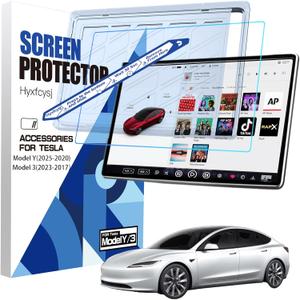2025 Upgrade Tesla Model Y/3 Screen Protector Accessories Matte [Anti glare Anti Fingerprint] 9H Tempered Glass Screen Protector with Alignment Kit for Model Y(2025-2020)& Model 32023-2017