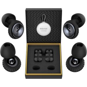 2 Pairs Noise Cancelling Earplugs with Premium Metal Design and Elegant Gift Box,Sleeping, Concerts, Travel, Noise Sensitive People  35dB Reusable Silicone Earplugs for Men and Women,Black