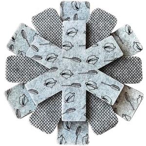 Pot and Pan Protectors 12 Pcs (10" 14" 15"), Pan Protectors for Stacking, Pots and Pans Dividers, Avoid Scratching Cookware Protectors