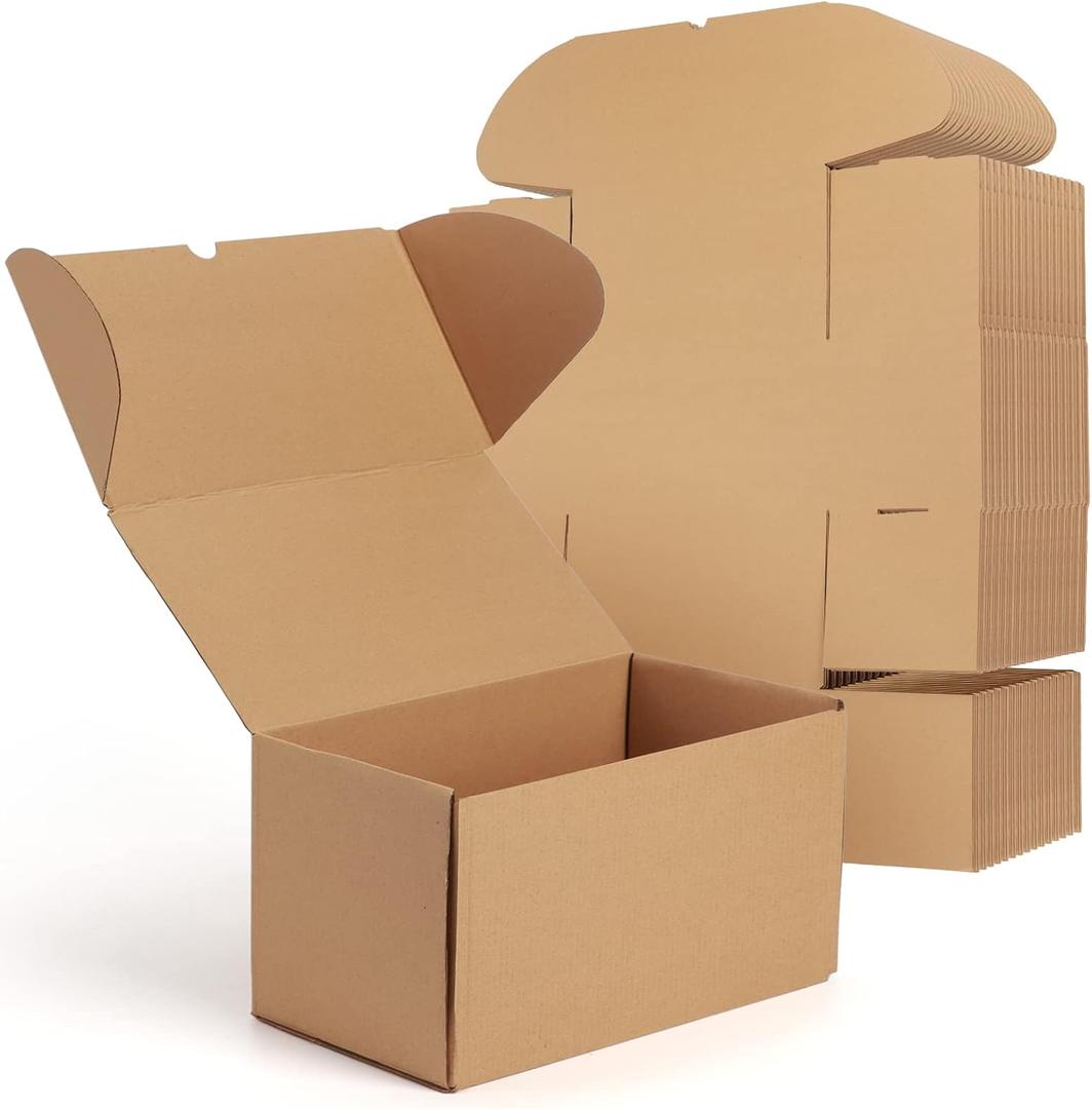 RLAVBL 11x6x6 Inches Shipping Boxes Set of 20, Brown Small Corrugated Cardboard Box, Mailer Boxes for Packing Small Business (11x6x6, Brown)