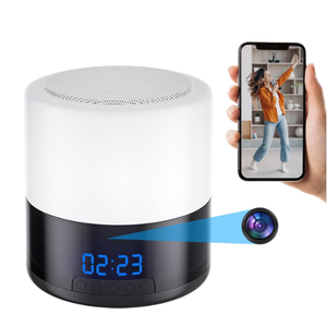 Video Camera Bluetooth Speaker Camera Clock Night Light, Home Security Camera with WiFi Live Viewing Video & Motion Detection, 1080P Nanny Camera Clock 160° Rotating Lens