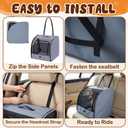 Dog Car Crate, Enclosed Foldable Cat Car Seat Carrier, 20x19x19.5in, Gray