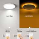 Matane LED Flush Mount Ceiling Light Fixture with Night Light, 1800LM 3000K/4000K/5000K Selectable, Dimmable Low Profile Ceiling Light for Kitchen Bedroom Hallway, 8.7inch Round White (1Pack)