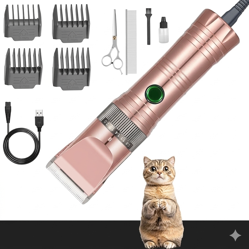 Dog Grooming Clippers , Professional Dog Grooming Kit , Cordless Dog Hair Clippers for Thick Coats , Dog Hair Trimmer , Low Noise Dog Shaver Clippers , Quiet Pet Hair Clippers Tools for Dogs Cats