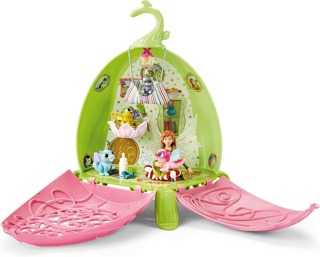 Schleich bayala 11-Piece Fairy Marween's Animal Playschool with Fairy and Baby Dragon Playset - Fairy Animal Playset with Magical Baby Pet Animals, Toys for Boys and Girls, Gift for Kids Age 5+