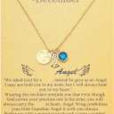 Miscarriage Gifts for Mothers Pregnancy Loss Guardian Angel Pendant Necklace for Women Birth Stone Remember Me Bereavement Gift