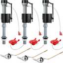 Saillong 3 Set Universal Toilet Tank Replacement Kit, Include Fill Valve, 2 Inch Low Flow Rubber Flapper, Side Mount Toilet Flush Brass Handle, Adjustable, Quiet, Easy Install Repair Kit