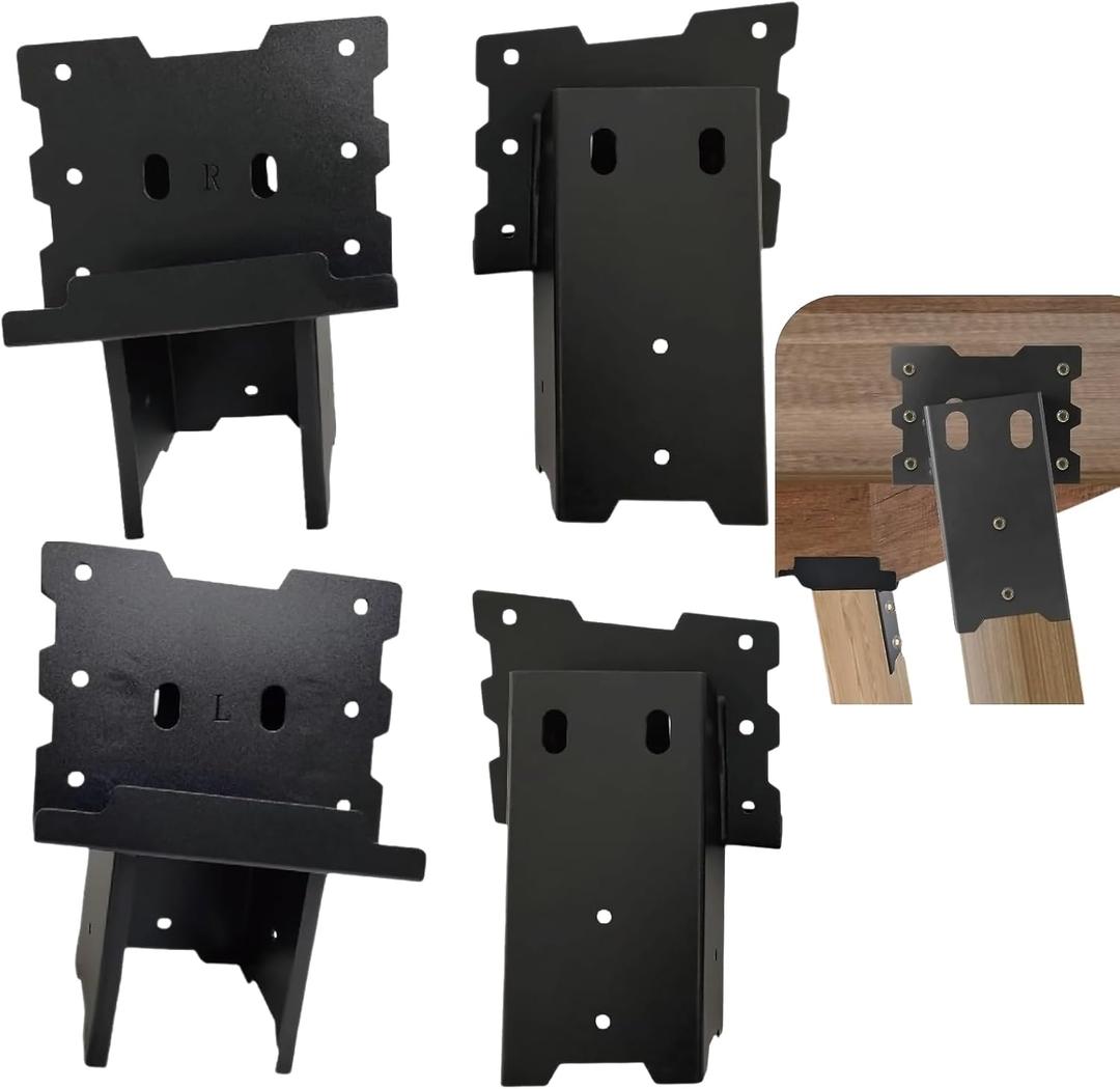 4x4 Outdoor Multi-Use Angle Brackets,Platform Bracket for Hunting Blinds, Shooting Shacks, Outdoor Platforms,Deer Stands,Set of 4 Black