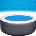 MADHOLLY Spa Hot Tub Cover for Heat Retention - 7FT Dia Round 16-Mil Heavy-Duty Bubble Solar Blanket for Preventing Water Evaporation, Easy to Cut and Clean