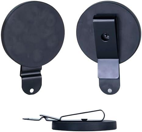 Yskjyxgs Magnetic Tool Holder Super Strong Tool Holster, Magnet Belt Clip Neodymium Magnet Leather Sleeve for Screws, Hammers, Sockets, Pliers, Drills, Wrenches Magnetic Tools and Hardware 2 Pcs Black