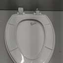 Mayfair Caswell Modern Toilet Seat, Slow Close, Easy Clean, Plastic, Elongated, White