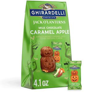 3 x GHIRARDELLI Milk Chocolate Caramel Apple Jack O Lanterns, 4.1 oz Bag  Halloween Candy Filled with Tart Apple Caramel for Gifting & Snacking (EXP 03/31/26)