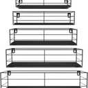 CRUGLA Floating Shelves Wall Mounted Set of 5, Black Hanging Storage Wall Shelf for Bathroom, Kitchen, Bedroom, Living Room Home Decor