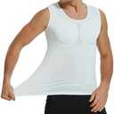 TXULYDD Men's Fake Muscle T-Shirts, 18mm Thick Padded Muscle Underwear, Increases Your Delts, Biceps, Pecs, Abs, Lats, Medium