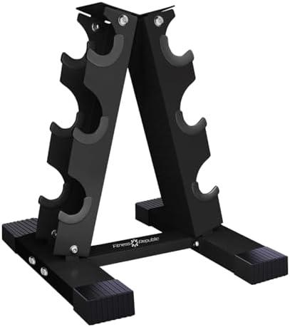 Fitness Republic Neoprene Dumbbells Weight Storage Rack - 2.0 MM Thick Steel Weight Organizer - Ideal Choice for Home Gym - Easy to Assemble and Store