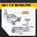 VIVIDA 1-7/8" Chain Link Gate Hinge 4 PCS, Galvanized Pipe Post Hinge for 1-7/8" OD Pipe, Chain Link Gate Hardware