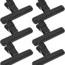 Chip Clips, 6 Pack Large Food Clips, Snack Bag Clip, Plastic Heavy Duty Seal Grips for Food Storage, Home, Office and More(6 x 3.5 Inch) (Black)