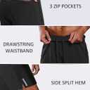 COOFANDY Men's Athletic Running Shorts Quick Dry 7" Workout Gym Short Lightweight Active Sport Short for Tennis Hiking (Black, XL)