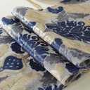 Vintage Table Runner Jacquard Fabric with Multi-Tassels Table Runners for Dining Room Dresser Wedding Holiday Party Decorations (Blue, 11 x 62 inch)