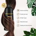 MEIDU Black Hair Dye Shampoo 3 in 1 for Gray Hair, Black Hair Dye for Women Men, Hair Color for Women Herbal Ingredients Natural (500ml,16.9oz) (Dark Brown)