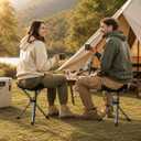 2 Pack Camping Stools, 22.4" Extra Tall Tripod Stool for Adults | 600D Oxford, Water-Repellent & Rust-Resistant, 250lbs Capacity, 2.6lbs Each, Folds to 27in, for Camping Fishing Hiking Golf