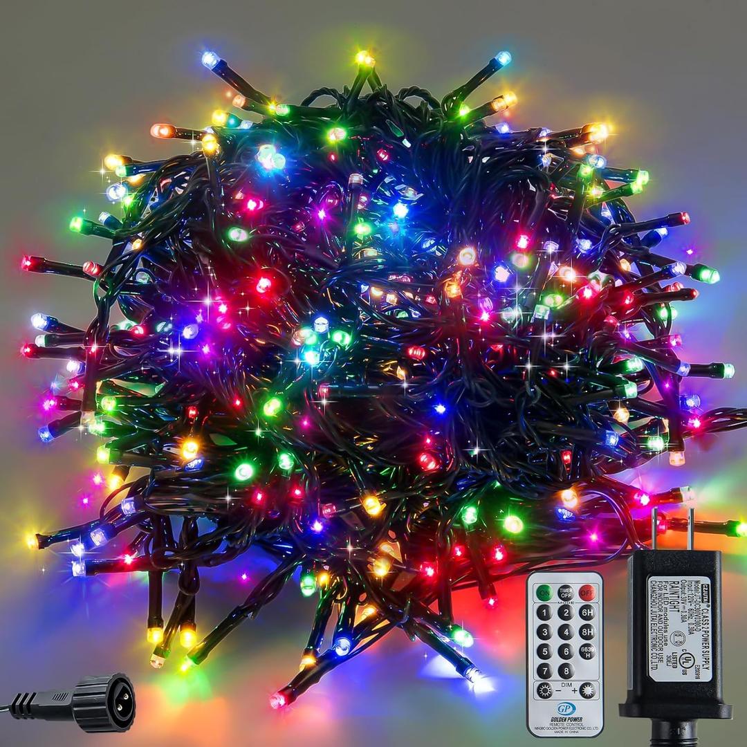Christmas Lights 100ft 300 LEDs, 8 Modes, Multi-color, Indoor Outdoor Plug-in Fairy Lights for Christmas Tree, Bedroom, Classroom Decor Outdoor Decor,Christmas Decorations (Multi-color, 100FT)