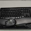 Wireless Keyboard and Mouse Combo, 2.4G Full Size Wave Keys Ergonomic Keyboard with Wrist Rest and 3 Level DPI Adjustable Wireless Ergonomic Mouse for Windows, Mac OS Desktop/Laptop/PC(Black)