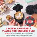 Dash MultiMaker Mini System - Compact Waffle Maker for Family Breakfasts - Removable Griddle Plates & nonstick surface - 6 Plates - Aqua