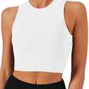 Natural Feelings Nudi Sports Bras for Women Removable Padded Yoga Tank Tops Sleeveless Fitness Workout Crop Tops A-White.L