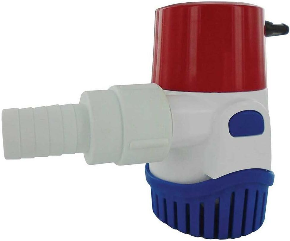 Rule 12V Automatic Bilge Pump - Fully Submersible - 800GPH Output - Easy Clean Strainer - Low Power Use - Check Valve & Thermal Cut-Off - Ideal for Boats -107mm x 64mm x 74mm