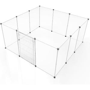 BRIAN & DANY Dog Playpen Portable for Small Animals, Dog Play Pen Indoor, Transparent Pet Playpen for Puppies, Cats, 80" L x 40" W x 28" H
