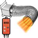 Small Greenhouse Portable Heater with Digital Thermostat Controller and Air Guide Hose for Grow Tent Green House Flower Room