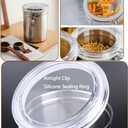 Walktosun Stainless Steel Food Container with Clear Lids Airtight Storage Container Stackable Small Canisters Kitchen Pantry Storage for Cereal, Snacks, Candy, Herbs, Spices, Sugar, Tea (Silver)