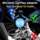 Wireless Carplay Mirror Link Adapter for Apple 3 in 1 Bluetooth Mirroring iOS Phone to Car Screen Adapter 2026 Wired to Wireless Portable USB Car Play Screen Connector for iPhone to Watch Movies