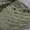 Admitrack Chunky Knit Blanket Throw, 100% Hand Knit Chenille Throw Blanket for Sofa & Home Decor, Soft and Cozy Knitted Throw Blankets (Sage Green51"x63")