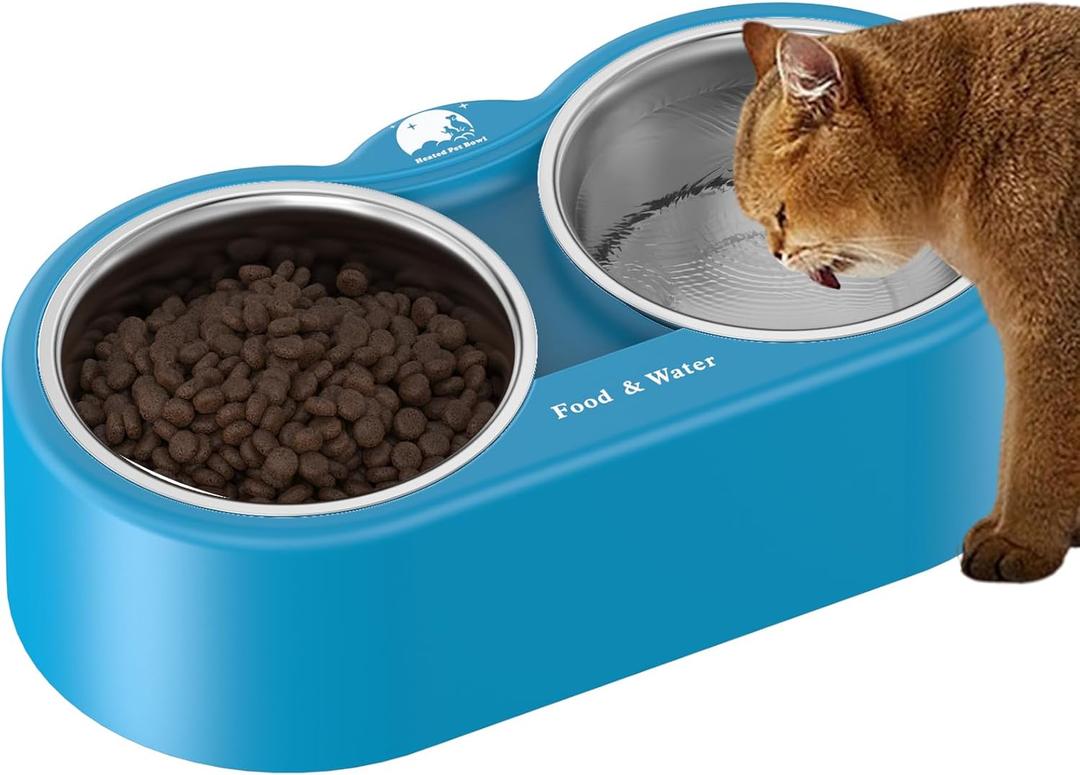 Heated Water Bowl for Dog & Cat, Outdoor Heated Dog Bowl Provides Drinkable Water & Food in Winter, Heated Pet Bowl for Outside, Smart Thermal-Dish for Rabbit, Chicken, Duck, Squirrel (112 OZ)