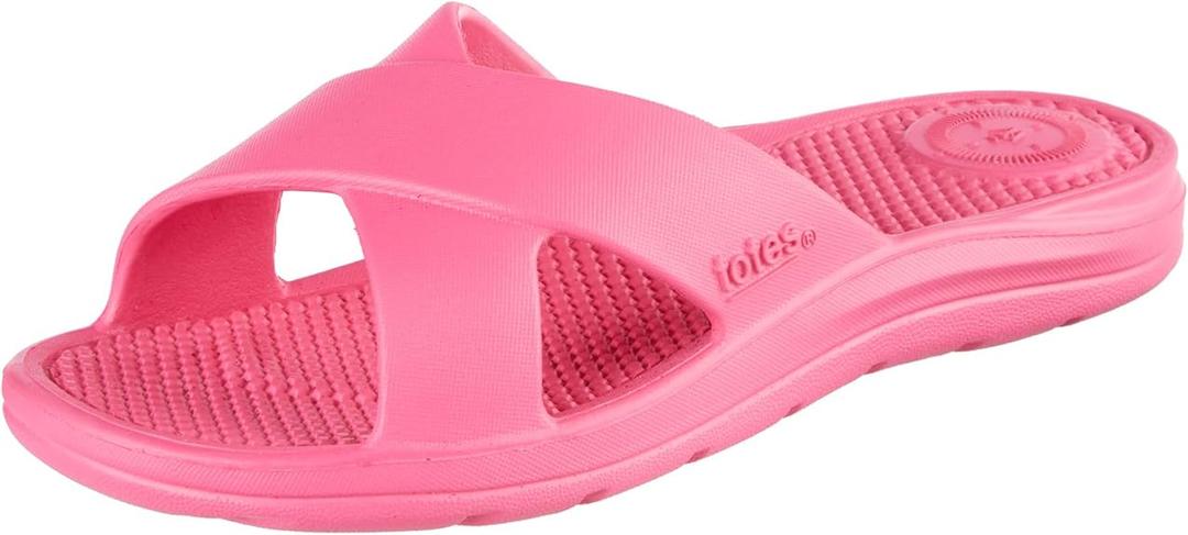 totes Women's Everywear Cross Slide Sandal, Size 11