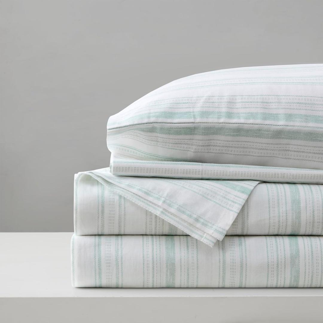Comfort Spaces 100% Cotton Sheet Set Breathable, Lightweight, Soft with 12" Elastic Pocket Fits up to 14" Mattress, All Season Cozy Bedding, Matching Pillow Case, Twin Good Vibes 3 Piece