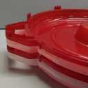 IRIS USA 24" Wreath Storage Container With Latches and Handle, 2 Pack, For Holiday Garland/Wreath, Holiday Decorations, and Heavy Duty, Portable, High Protection, and Space Saving Storage, Clear/Red