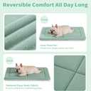 MADE 4 PETS Dog Crate Pad Bed for Medium Large Dogs, Washable & Reversible, Anti-Slip Kennel Mat for Cozy Sleeping, Soft Fluffy Dog Bed for Indoor & Outdoor Use, 35"x23", Green