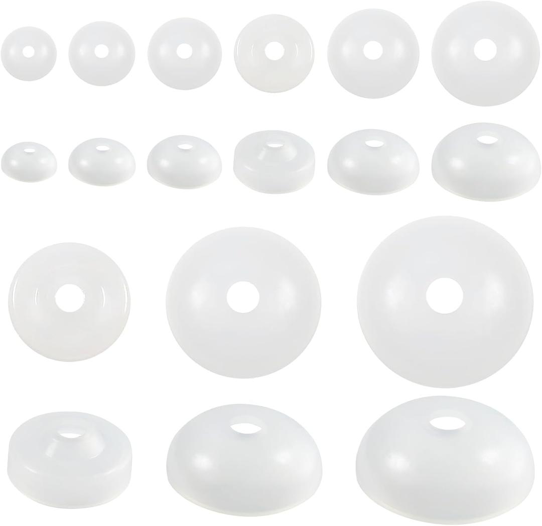TOAOB 90pcs Safety Eyes Backs 9mm to 30mm Plastic Sinker Designed Washers for Safety Eyes and Noses Accessories Washers for Stuffed Animals Amigurumis Crochet Making
