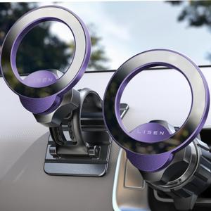 LISEN for MagSafe Car Mount,360 Degree Rotation Dashboard Magnetic Phone Holder for Car, Hands Free Vent iPhone Magnetic Car Mount, Magnet Phone Mount for iPhone 16 15 14 13 12 Pro Max Plus Mini, Purple 