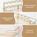 NATURE'S SOURCE Makeup Organizer for Vanity, 3-Tier Corner Bathroom Organizer Countertop with Makeup Brush Holder, Corner Counter Storage for Bathroom Dresser- Amber Gold