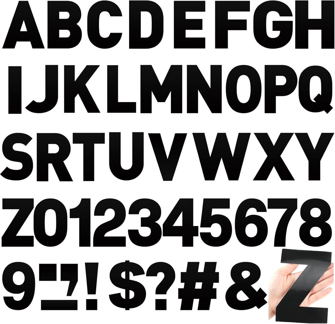184 Pcs Large Vinyl Letter Sticker 6" Big Alphabet Number and Symbol Sticker Self Adhesive Removable Letter Decal for Christmas Bulletin Board Classroom Decor Poster Window Door Mailbox(Black)