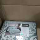 Madison Park Odette Cozy King Size Comforter Set Jacquard Damask Medallion Design - Modern All Season, Down Alternative Bedding, Shams, Decorative Pillows, King(104 in x 92 in), Aqua