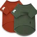 Koneseve Dog Shirt Soft Cotton Stretchy Clothes for Medium Large Dogs 2-Pack (Rust & Mist Green 4XL)