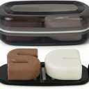 AIMAIAIMAI Shampoo Bar Holder Travel Case for Two Bars  Compatible with Kitsch Solid Shampoo & Conditioner Bars, Large Soap Container for Bathroom or Travel (1 Pack, Black Style A-Large)