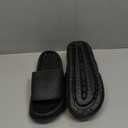 Pillow Slippers for Women And Men House Slides Shower Sandals Thick Sole Beach Pool Non-Slip Comfort Cloud Shoes, Black, 42-43