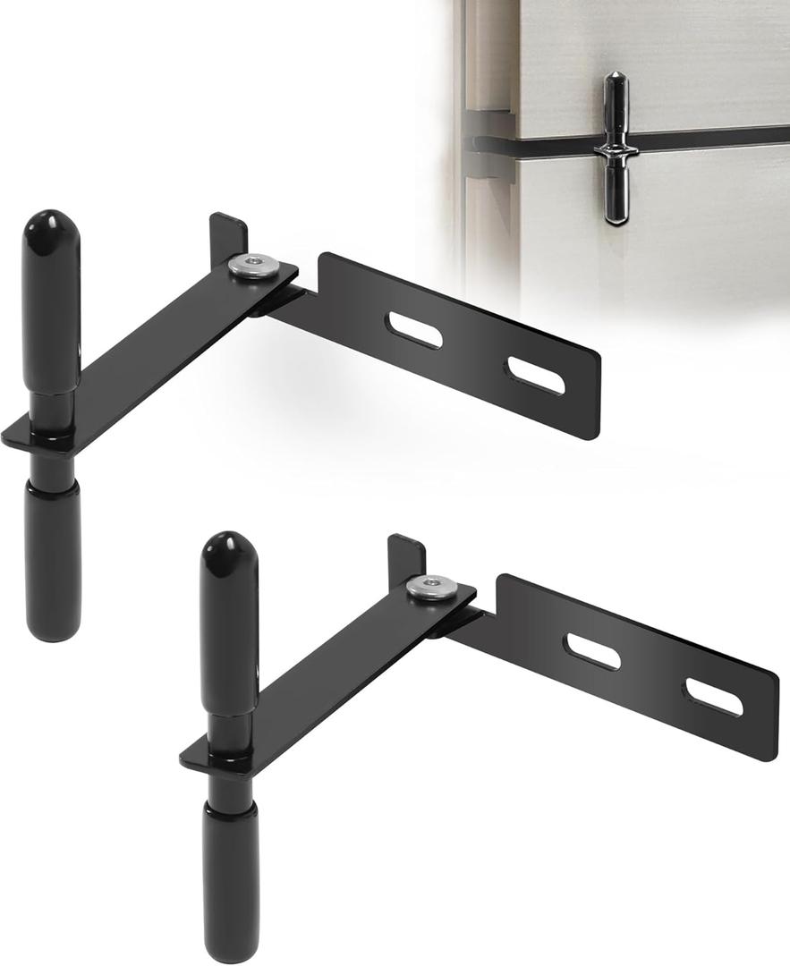 Upgrade 2 Pack Rv Refrigerator Door Latch, Camper Fridge Door Latch, Upgrade Hole Spacing and Handle Length Fit for Most RV Refrigerator doors, Keeps The Doors from Swinging Open While Traveling