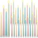 Rossesay 24 Pcs Flameless LED Taper Candles Battery Operated Candle Flameless Candlesticks Flickering for Halloween Christmas Church Wedding(K, 8.58'', 9.69'', 10.98'', 12.91'', 12.8'', Multicolored)